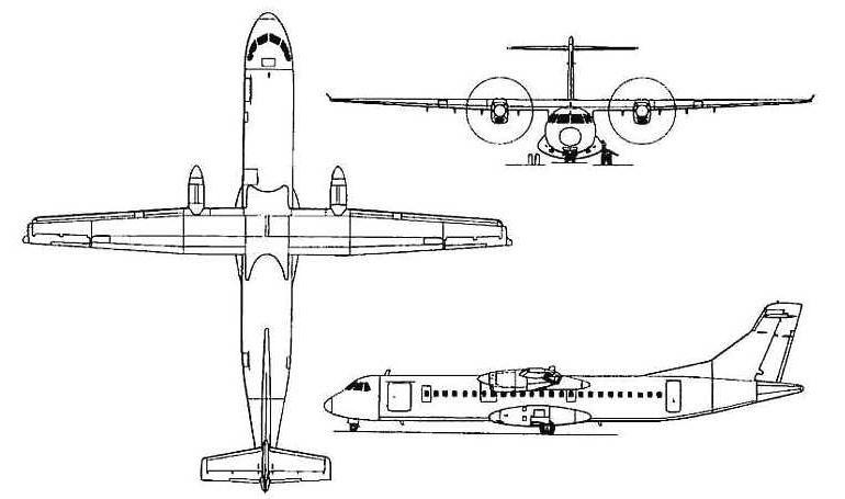ATR ATR-72-500 ATR ATR-72-212A (500) AT75 3D view