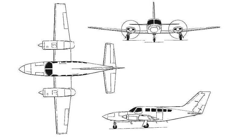 AJI Turbo Star 402 CESSNA 402 (turbine) SCENIC Turbo Star 402 C02T 3D view