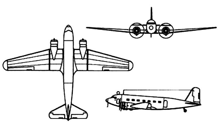 DOUGLAS DC-2 DC2 3D view