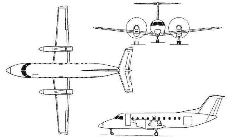 EMBRAER EMB-120 Brasilia EMBRAER VC-97 Brasilia NEIVA EMB-120 Brasilia E120 3D view