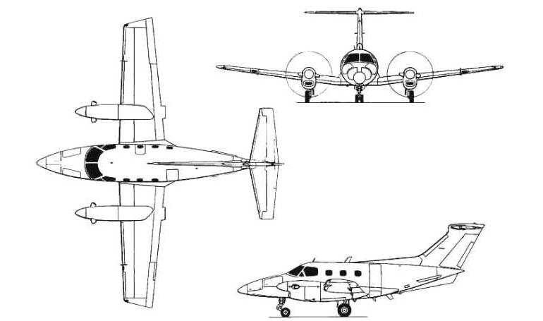 EMBRAER EC-9 Xingu EMBRAER EMB-121 Xingu EMBRAER VU-9 Xingu E121 3D view