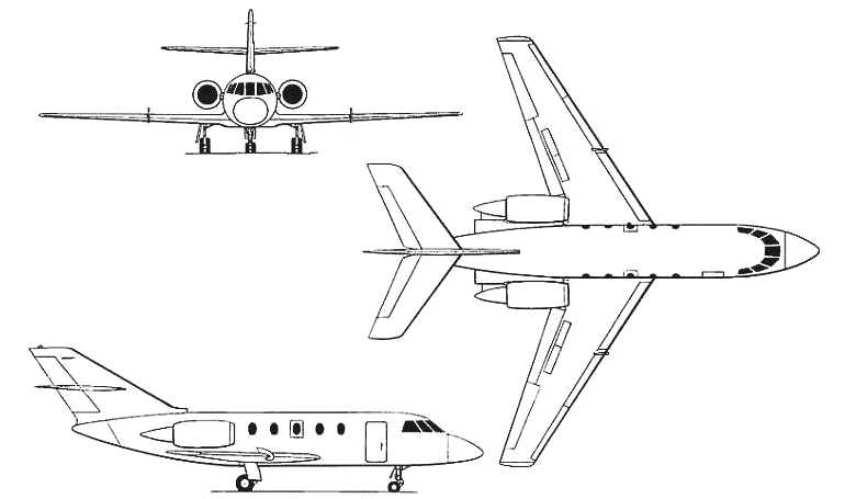 DASSAULT Falcon 20 DASSAULT Falcon 200 DASSAULT Gardian DASSAULT HU-25 Guardian DASSAULT Mystere 20 DASSAULT Mystere 200 FA20 3D view