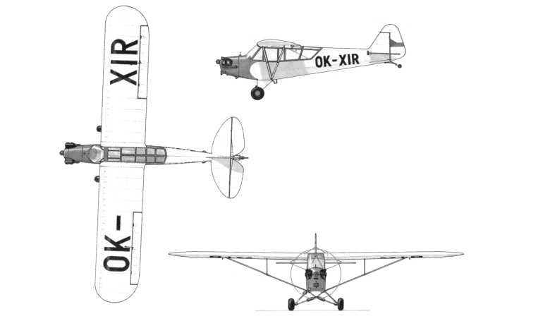 PIPER J-4 Cub Coupe J4 3D view