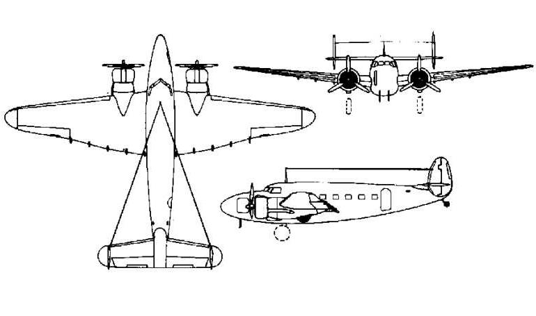HOWARD (2) 250 HOWARD (2) 350 LEAR Learstar LOCKHEED C-56 Lodestar LOCKHEED C-57 Lodestar LOCKHEED C-59 Lodestar LOCKHEED C-60 Lodestar LOCKHEED L-18 Lodestar LOCKHEED R5O Lodestar LOCKHEED XR5O Lodestar PACAERO Learstar L18 3D view