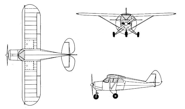 PIPER PA-22 Caribbean PIPER PA-22 Colt PIPER PA-22 Tri-Pacer PA22 3D view