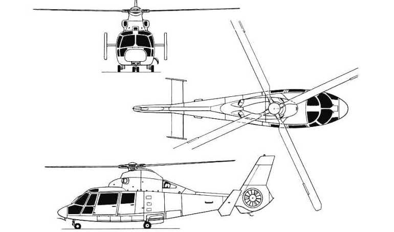 AEROSPATIALE SA-365C Dauphin 2 S65C 3D view